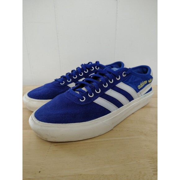 Adidas Low Top Lace Up Skate Board Shoes Navy w White Stripe Size 7.5 #029005